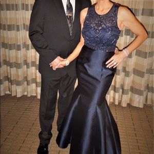 Xscape Embellished Jewel Trumpet Ballgown